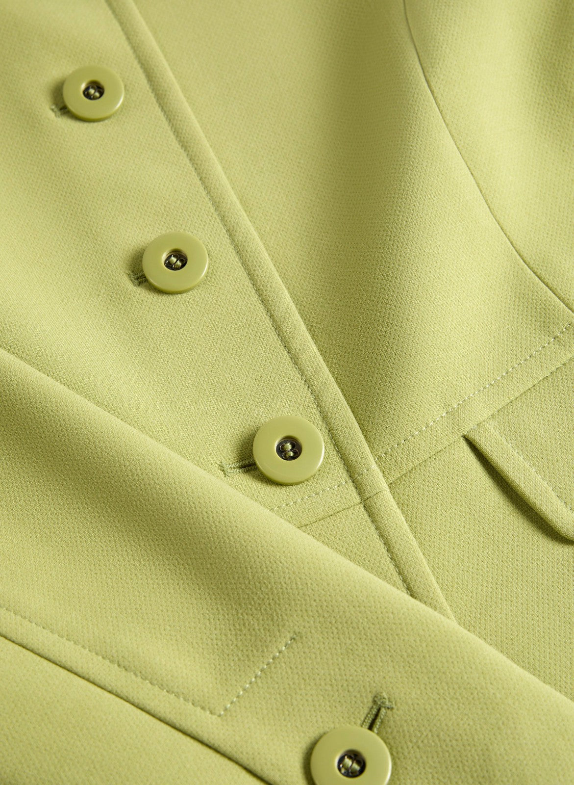 Women Button Front Tricotine Trench Coat Pistachio Green | Melanie Lyne