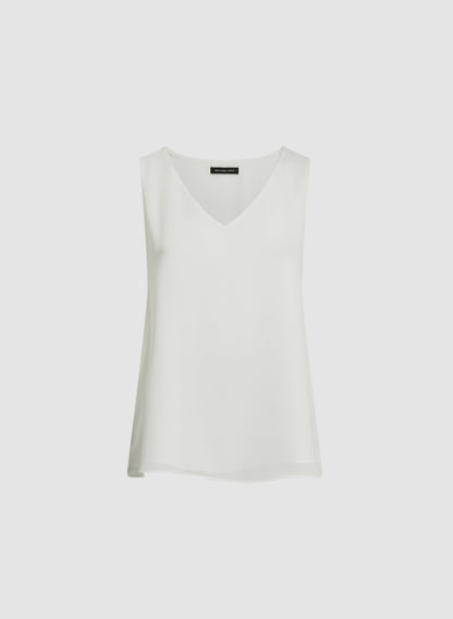 Women Essential Sleeveless V-Neck Blouse Ivory | Melanie Lyne