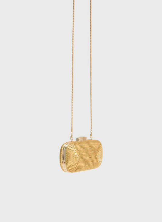 Women Metallic String Clutch Gold | Melanie Lyne
