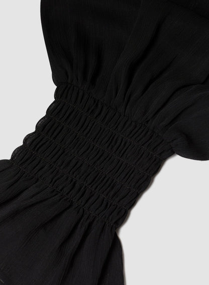 Women Sheer Sleeve Tunic Shirt Black | Melanie Lyne