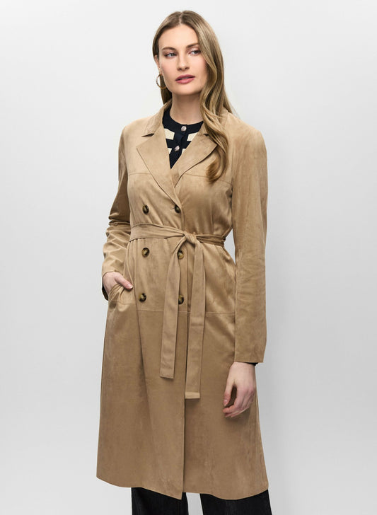 Women Faux Suede Trench Coat Desert Sand | Melanie Lyne