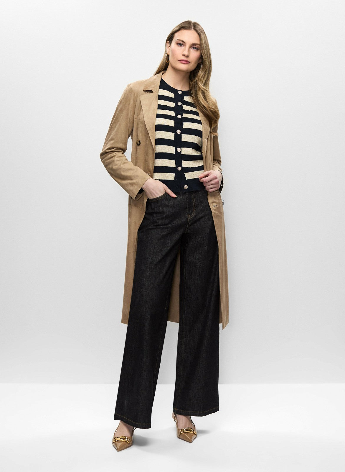 Women Faux Suede Trench Coat Desert Sand | Melanie Lyne