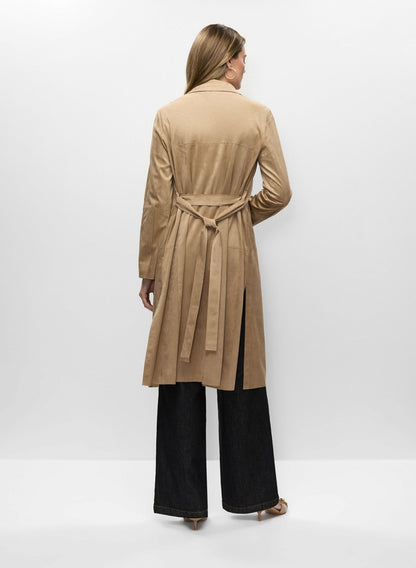 Women Faux Suede Trench Coat Desert Sand | Melanie Lyne