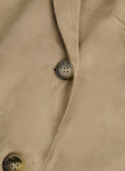 Women Faux Suede Trench Coat Desert Sand | Melanie Lyne