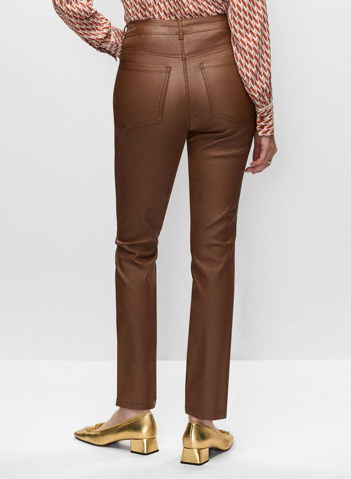 Women Coated Straight Leg Jeans Penny Brown | Melanie Lyne
