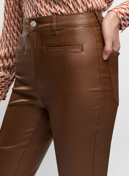 Women Coated Straight Leg Jeans Penny Brown | Melanie Lyne