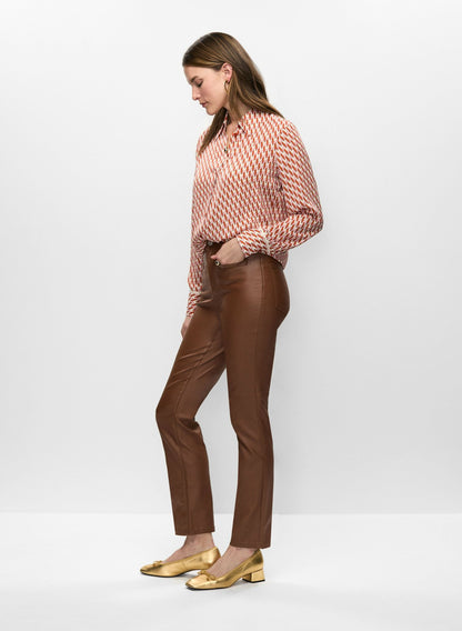 Women Coated Straight Leg Jeans Penny Brown | Melanie Lyne