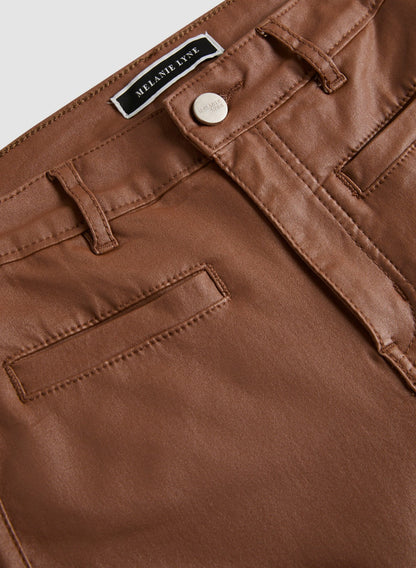 Women Coated Straight Leg Jeans Penny Brown | Melanie Lyne