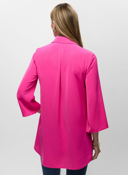 Women Asymmetric Button-Down Tunic Hyper Pink | Melanie Lyne