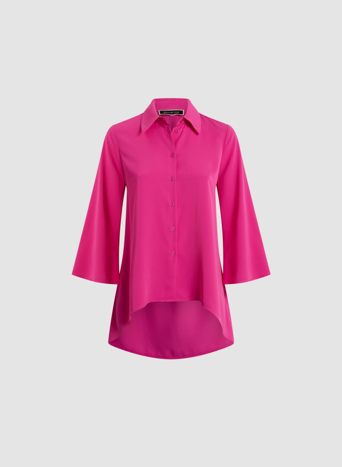 Women Asymmetric Button-Down Tunic Hyper Pink | Melanie Lyne