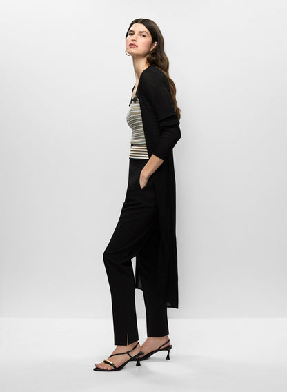 Women Long Lightweight Knit Cardigan Black | Melanie Lyne