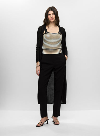 Women Long Lightweight Knit Cardigan Black | Melanie Lyne