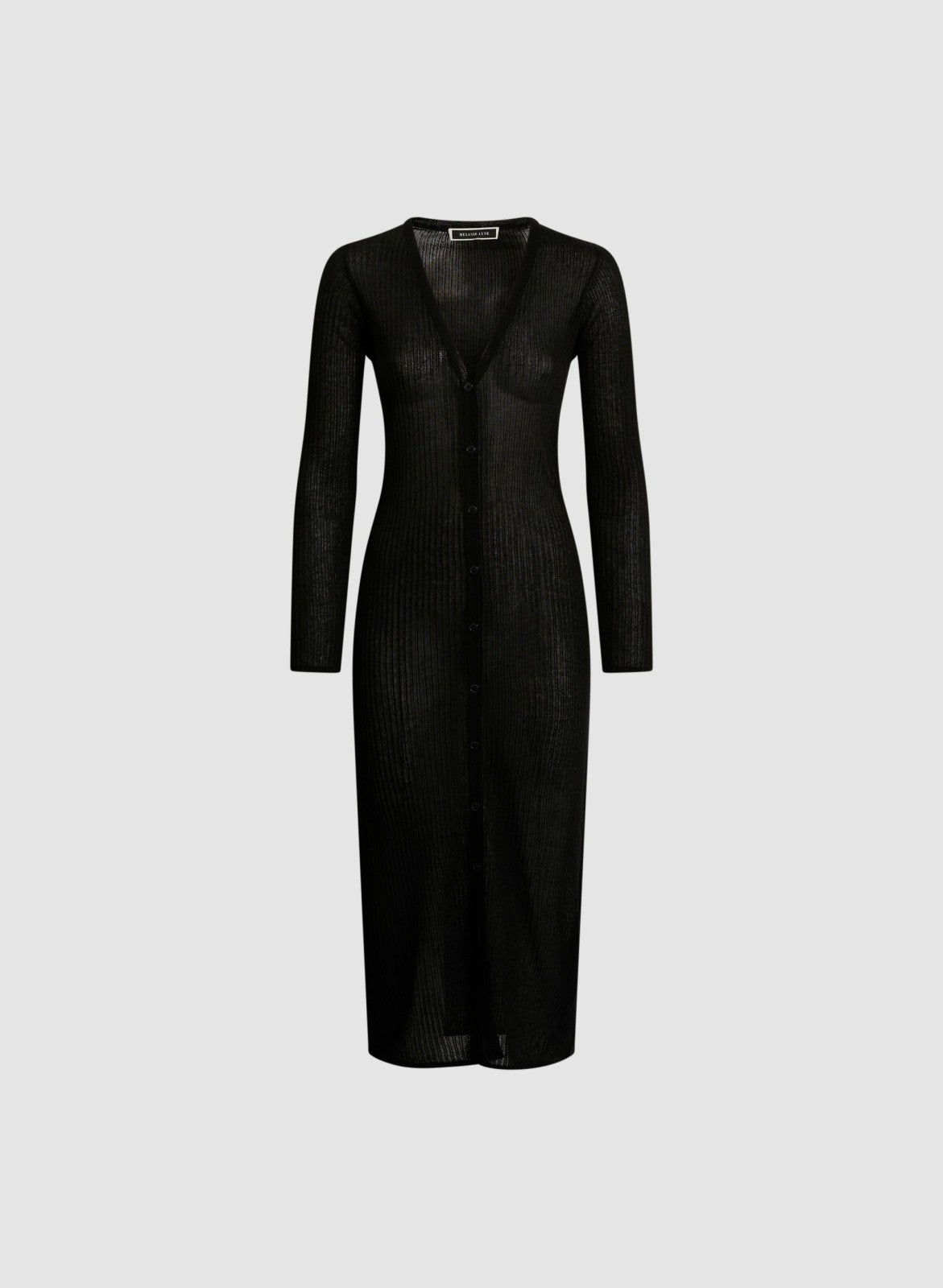 Women Long Lightweight Knit Cardigan Black | Melanie Lyne
