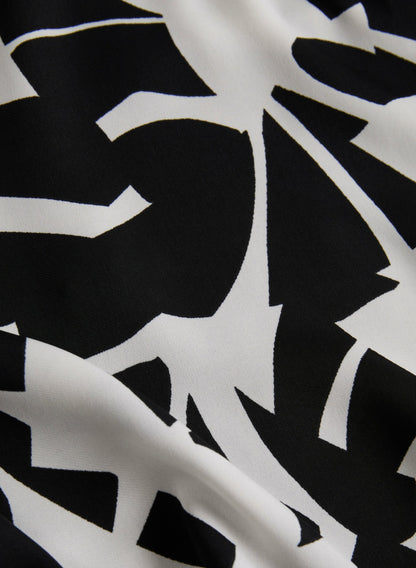 Women Geometric Print Short Sleeve Top Black & White | Melanie Lyne