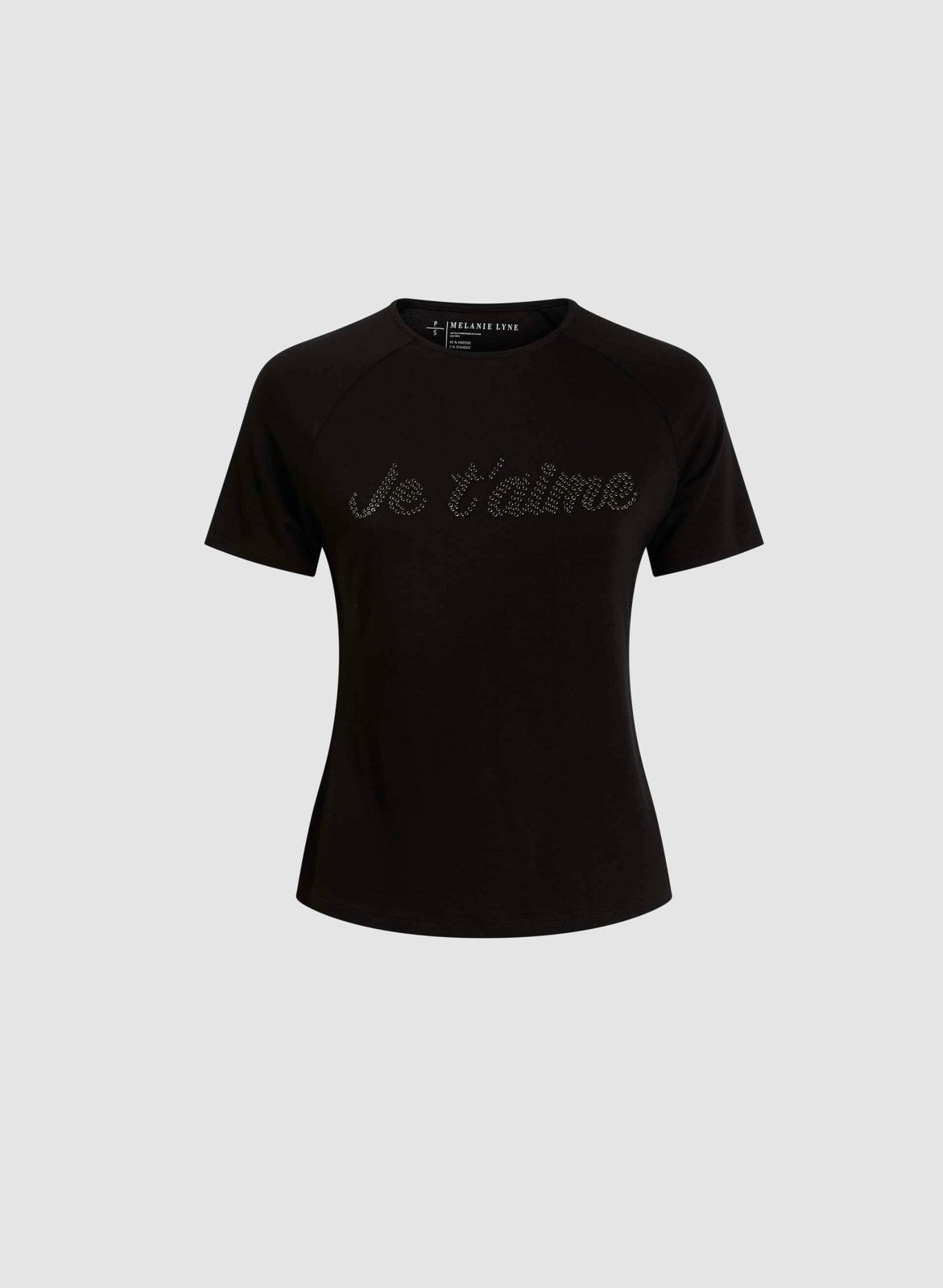 Women Slogan Crew Neck T-Shirt Black | Melanie Lyne
