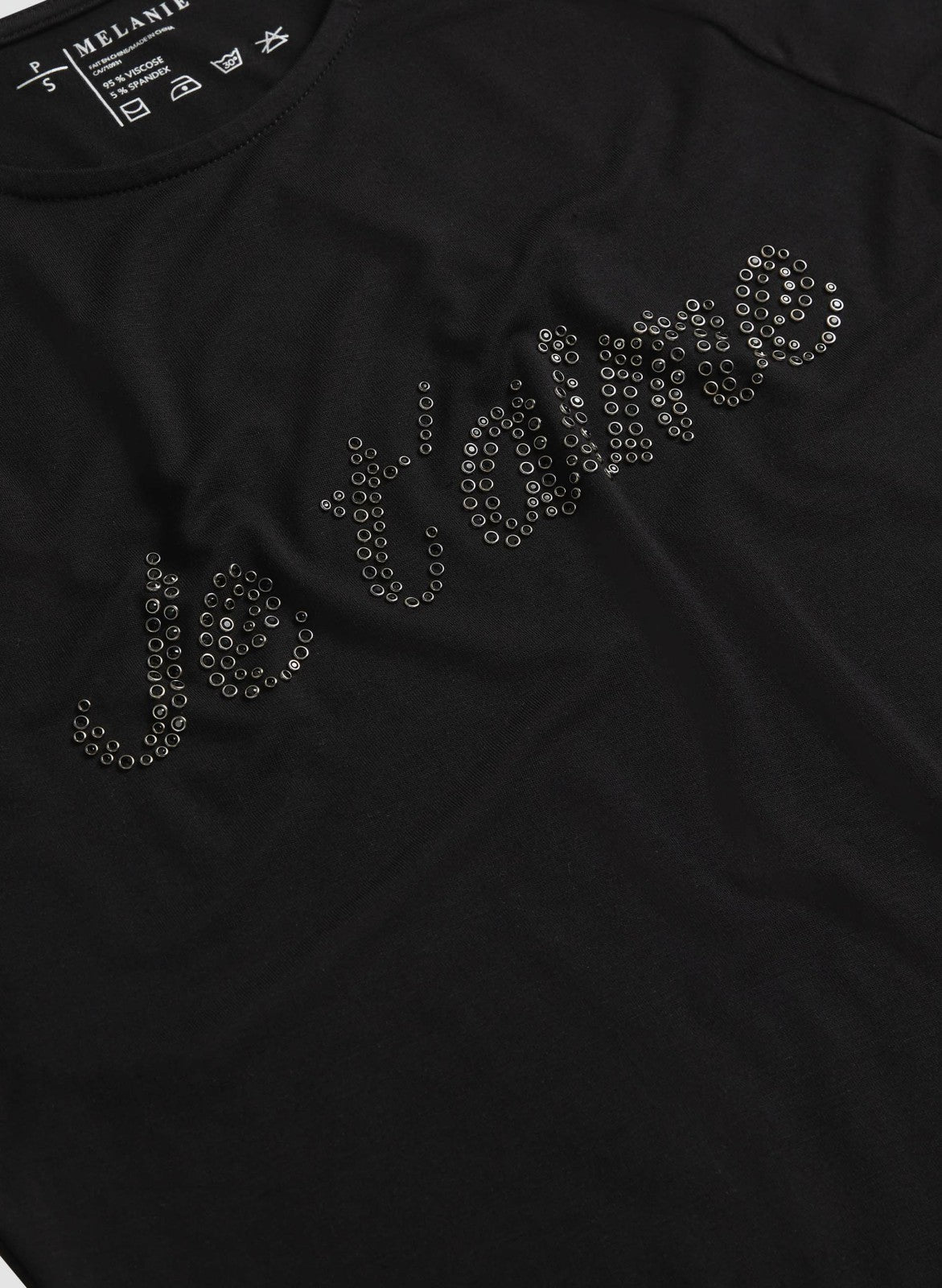 Women Slogan Crew Neck T-Shirt Black | Melanie Lyne