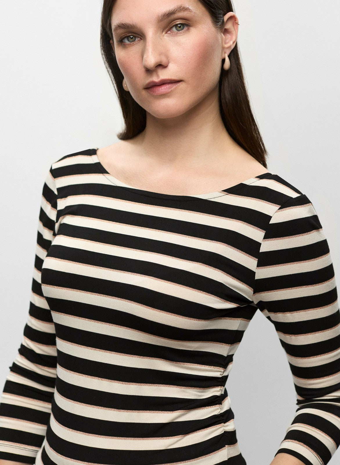 Women Glitter Striped Tee Black Pattern | Melanie Lyne