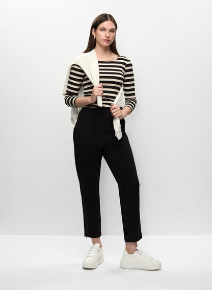 Women Glitter Striped Tee Black Pattern | Melanie Lyne