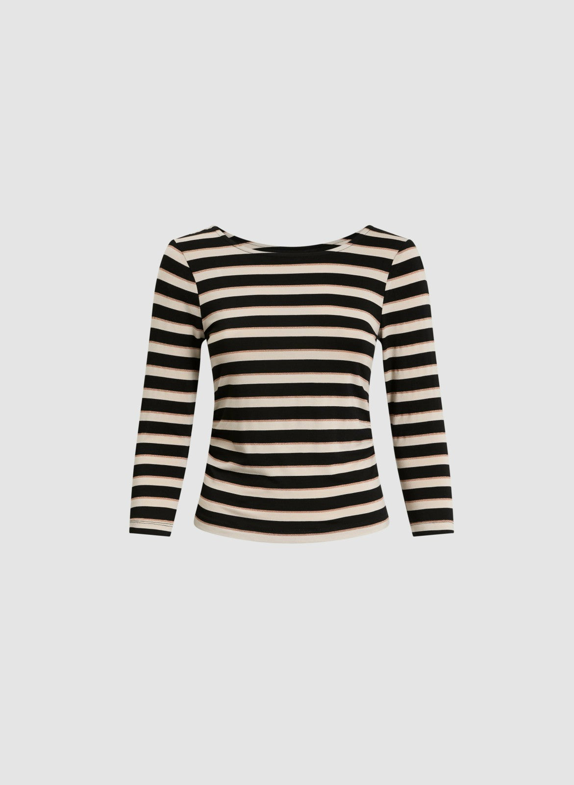 Women Glitter Striped Tee Black Pattern | Melanie Lyne