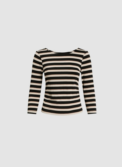 Women Glitter Striped Tee Black Pattern | Melanie Lyne