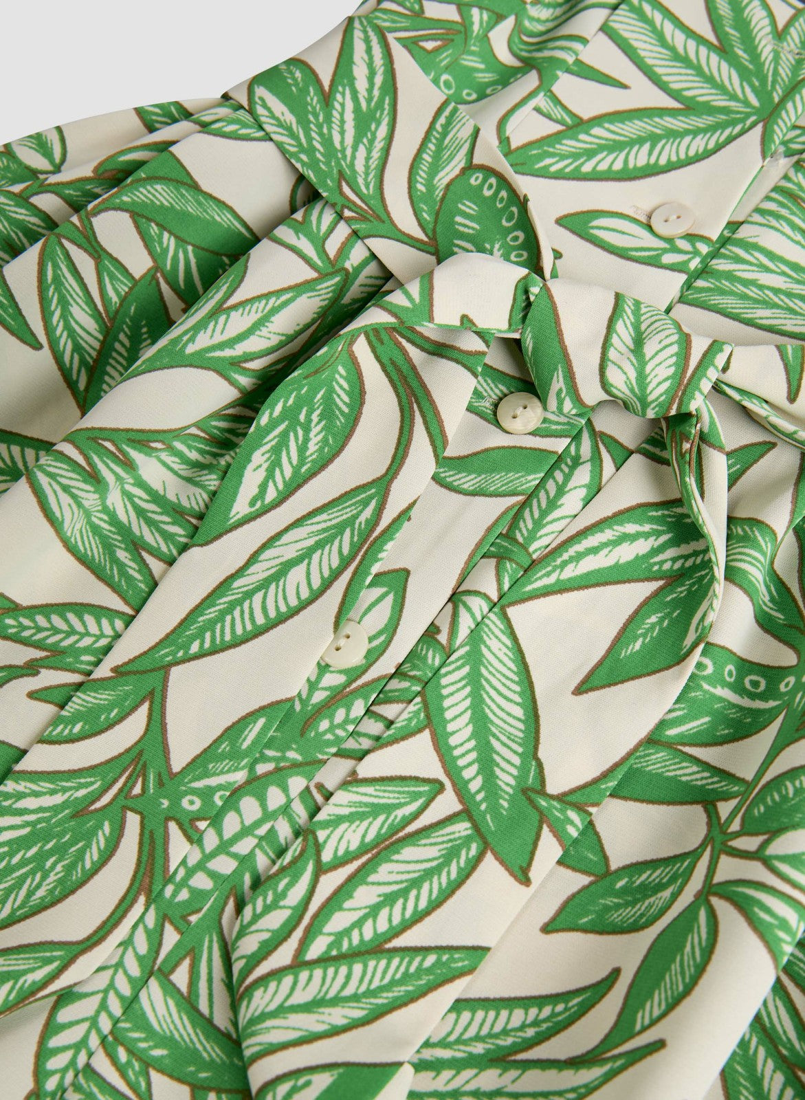 Women Palm Print Wide Leg Jumpsuit Green Pattern | Melanie Lyne
