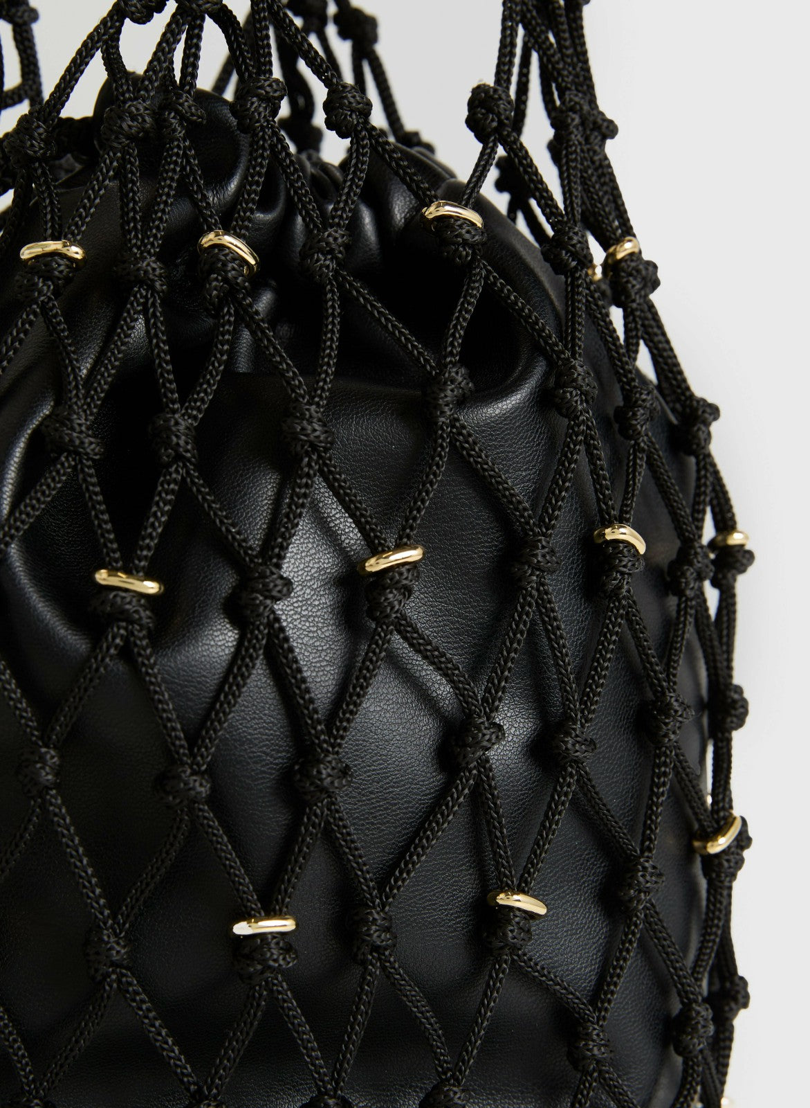 Women Weaved Rope Pouch Bag Black | Melanie Lyne