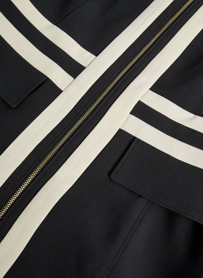 Women Zip-Front Sheath Dress Black & White | Melanie Lyne