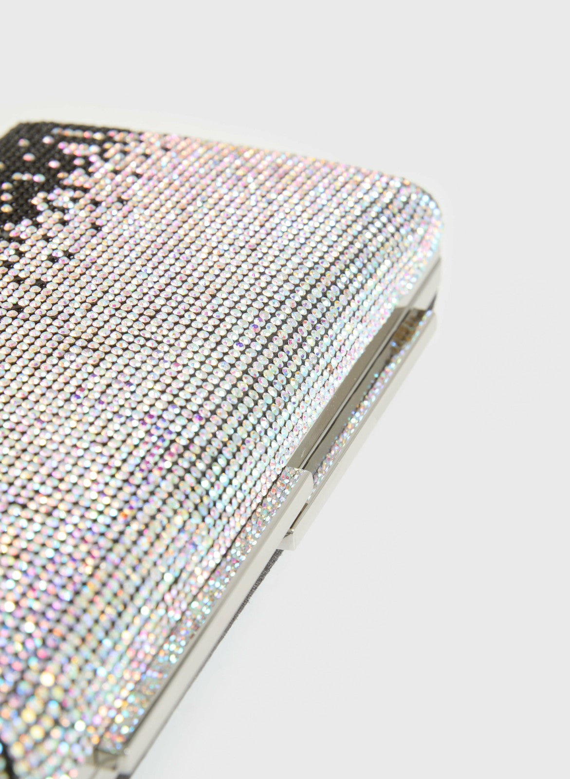 Women Rectangular Crystal Drip Clutch Black | Melanie Lyne