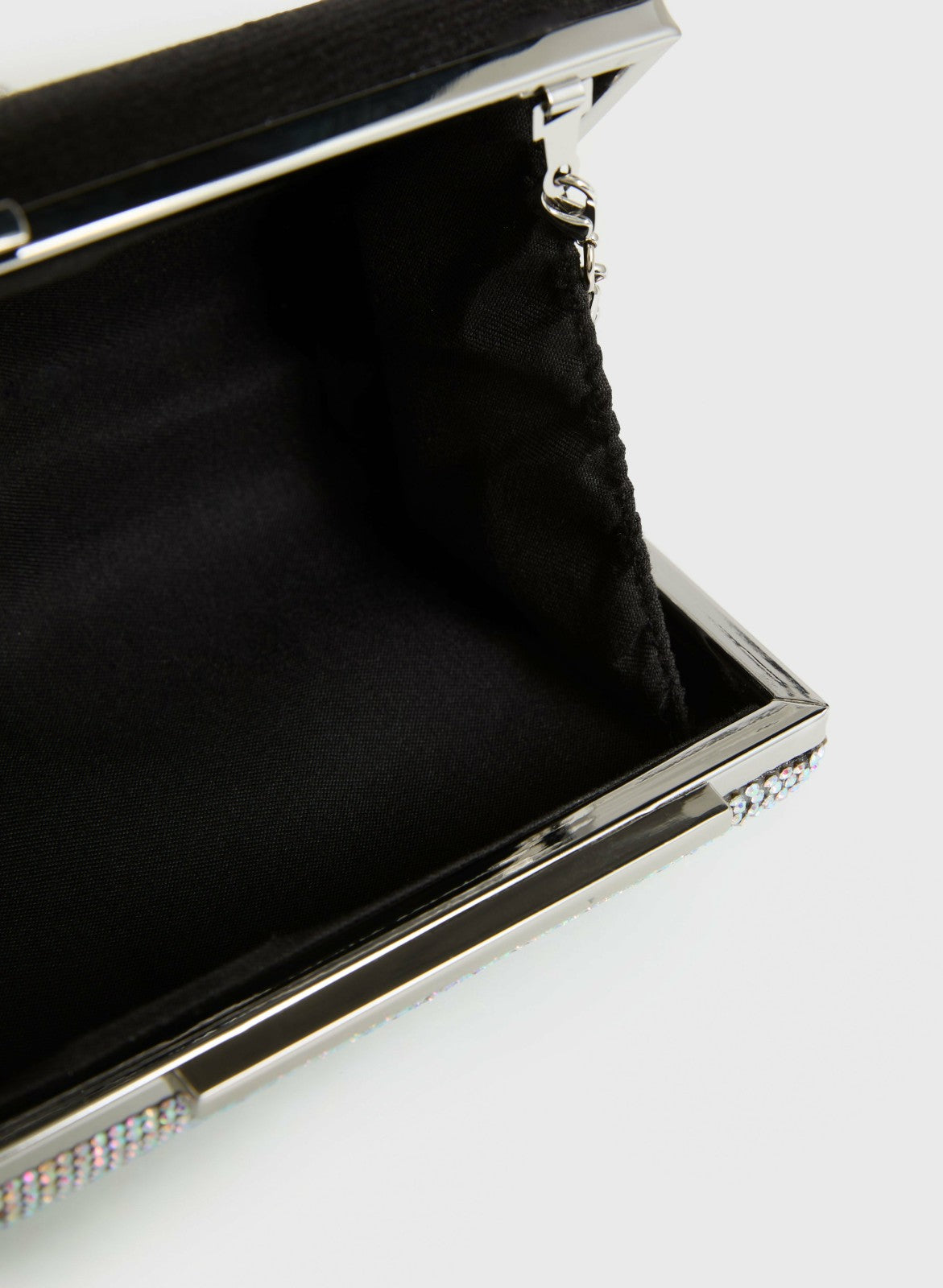 Women Rectangular Crystal Drip Clutch Black | Melanie Lyne