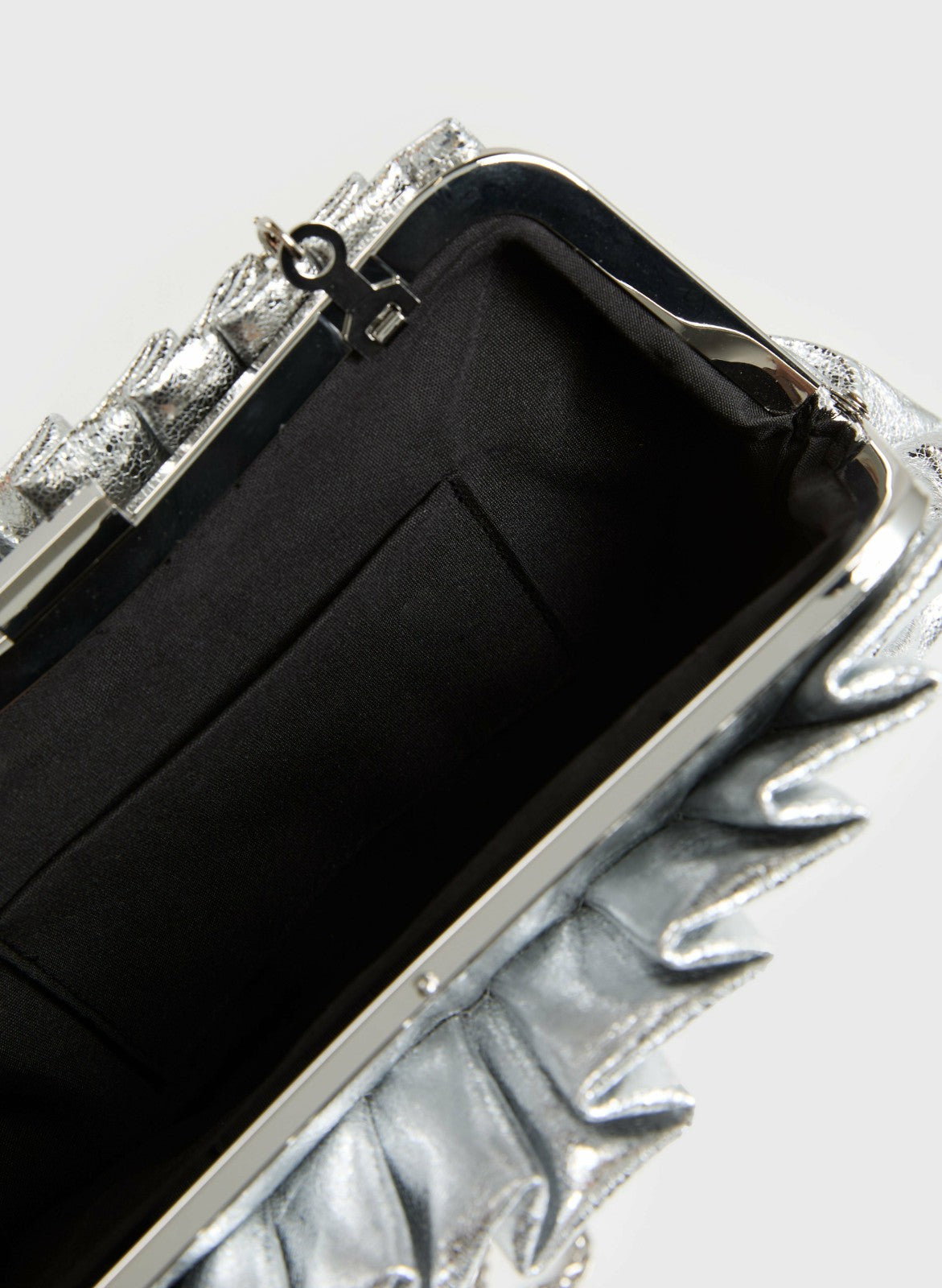 Women Pleated Metallic Clutch Silver | Melanie Lyne