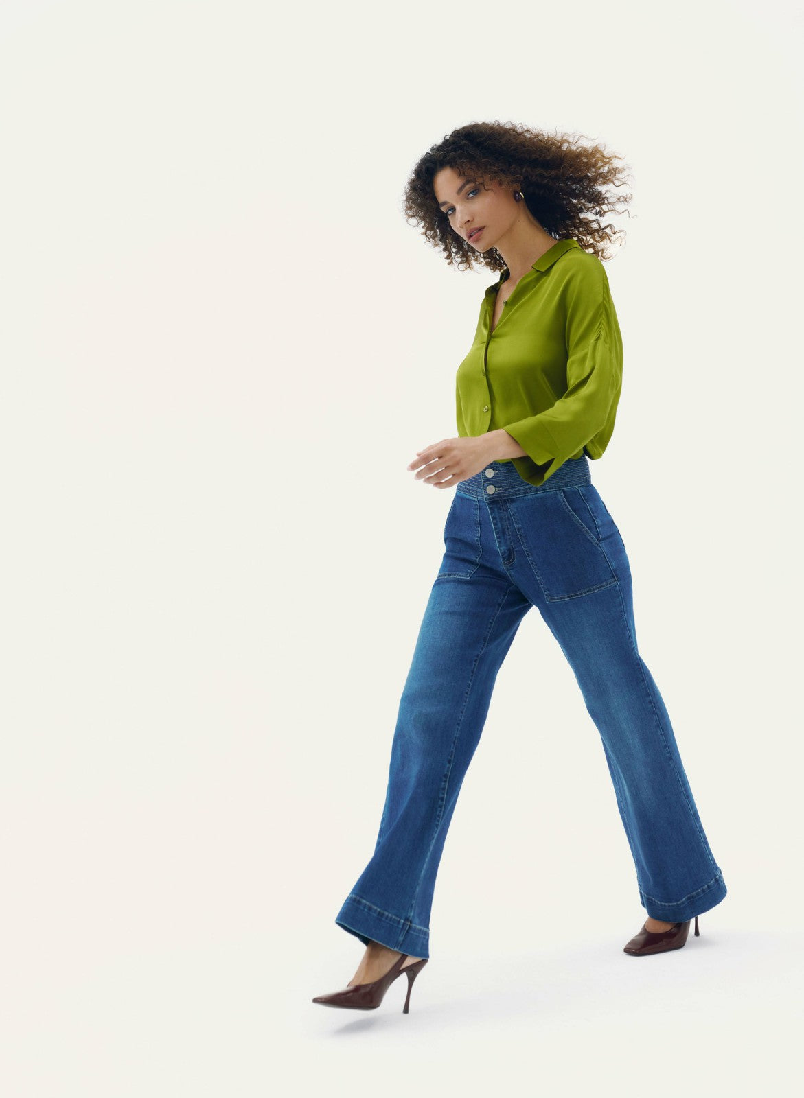 Women High-Waist Trouser Jeans Rinse Tint | Melanie Lyne