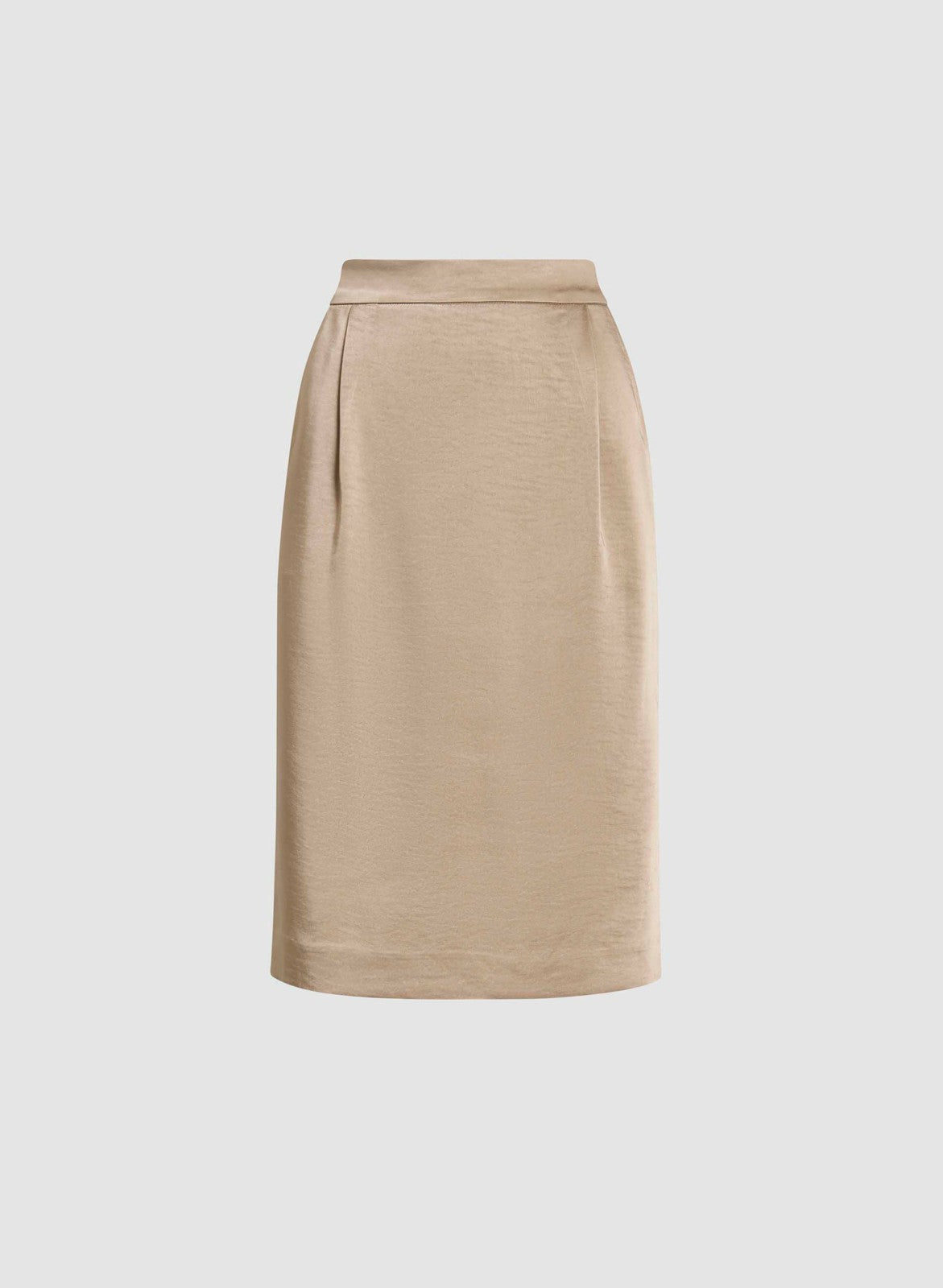 Women Pleated Satin Pencil Skirt Desert Sand | Melanie Lyne
