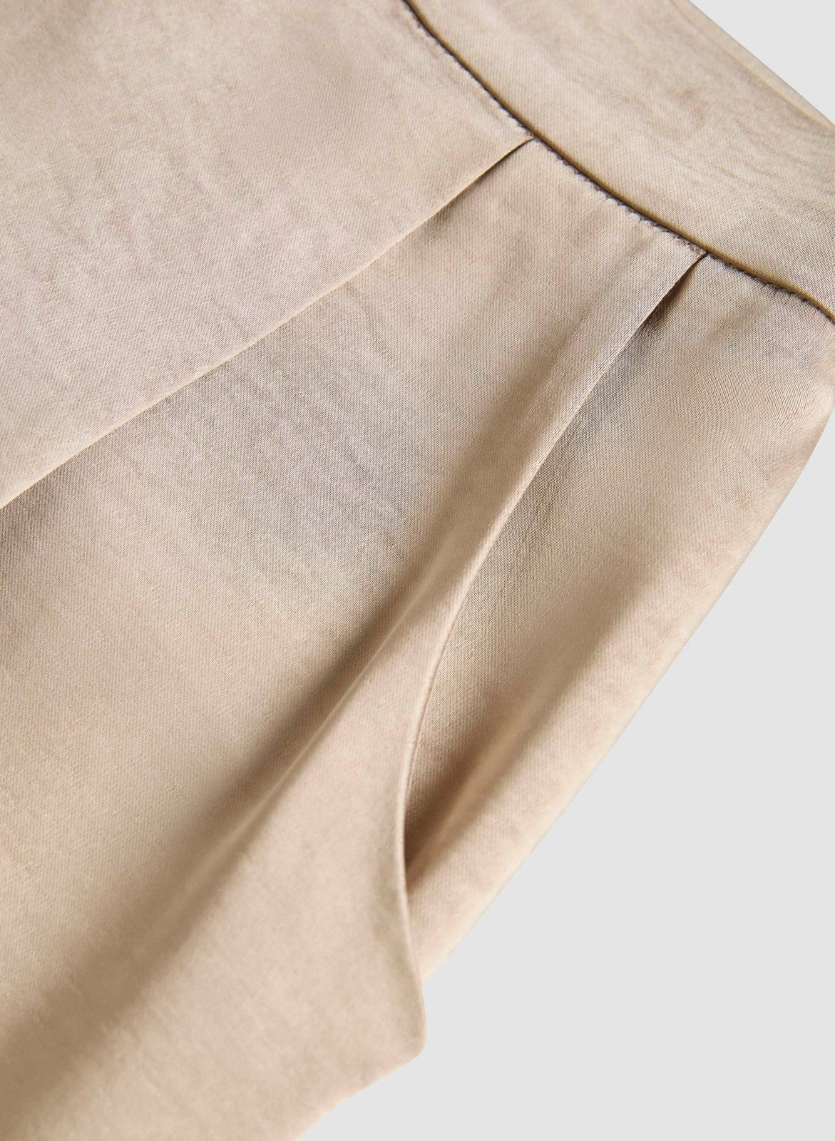 Women Pleated Satin Pencil Skirt Desert Sand | Melanie Lyne