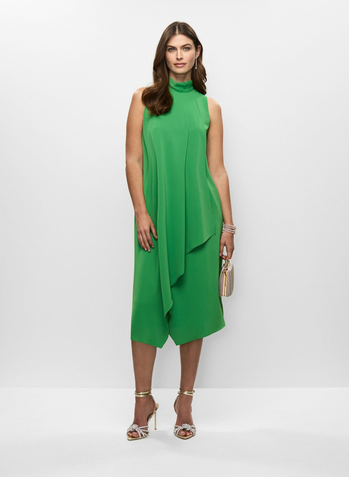 Women Wrap-Style Tulip Hem Dress Apple Green | Melanie Lyne