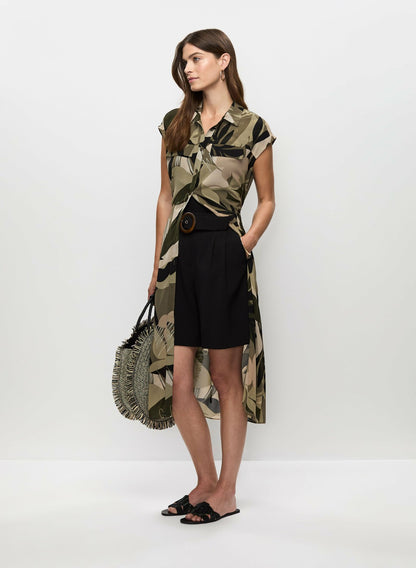 Women Pleated Belted Shorts Black | Melanie Lyne