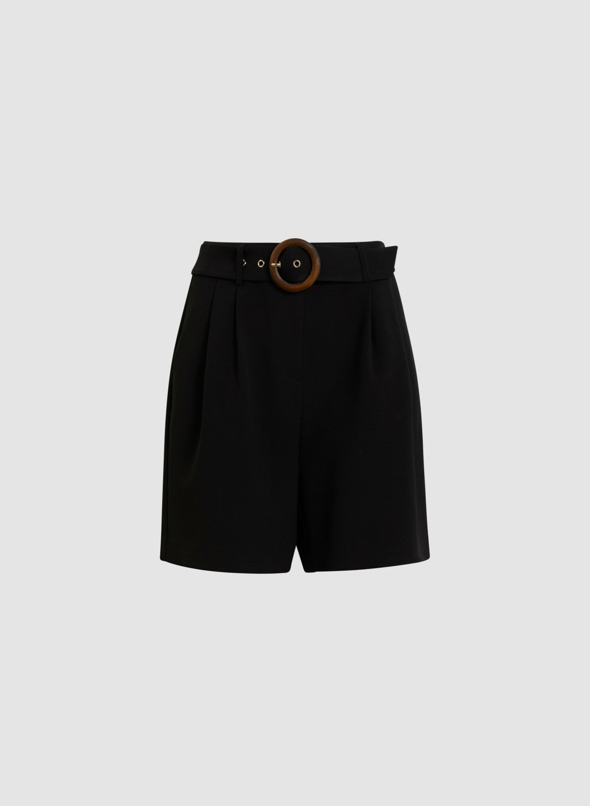 Women Pleated Belted Shorts Black | Melanie Lyne