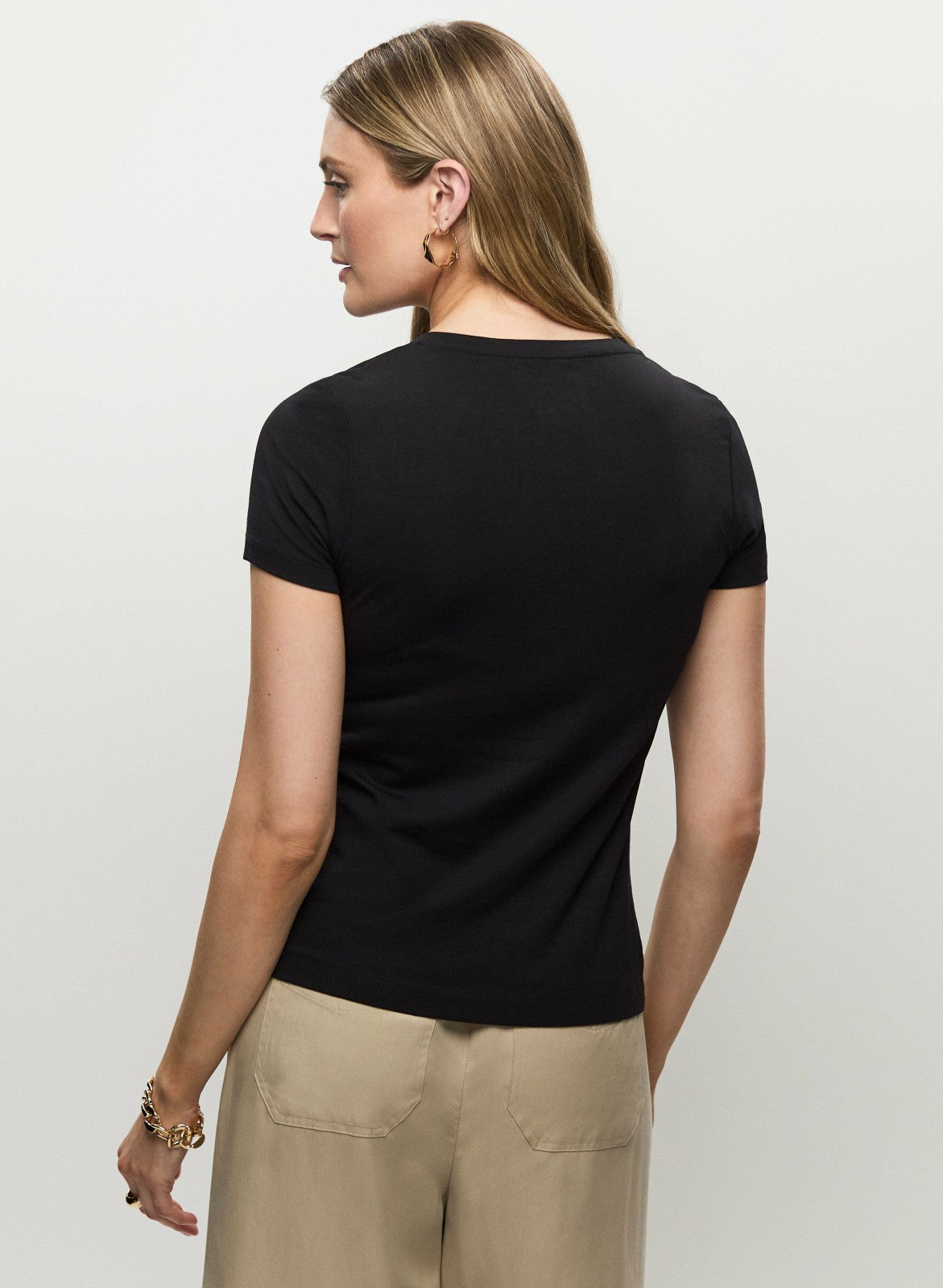 Women V-Neck T-Shirt Black | Melanie Lyne