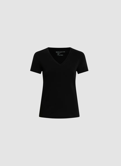 Women V-Neck T-Shirt Black | Melanie Lyne