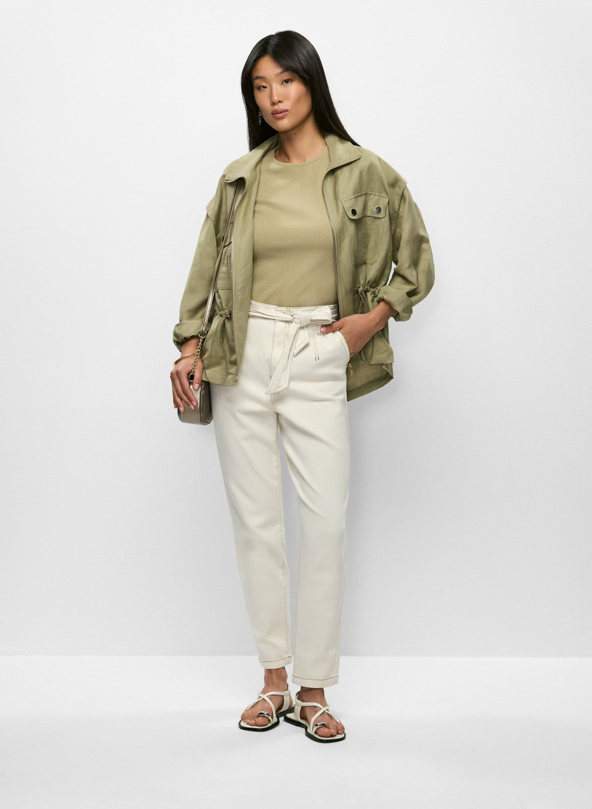 Women Crew Neck T-shirt Artichoke Green | Melanie Lyne