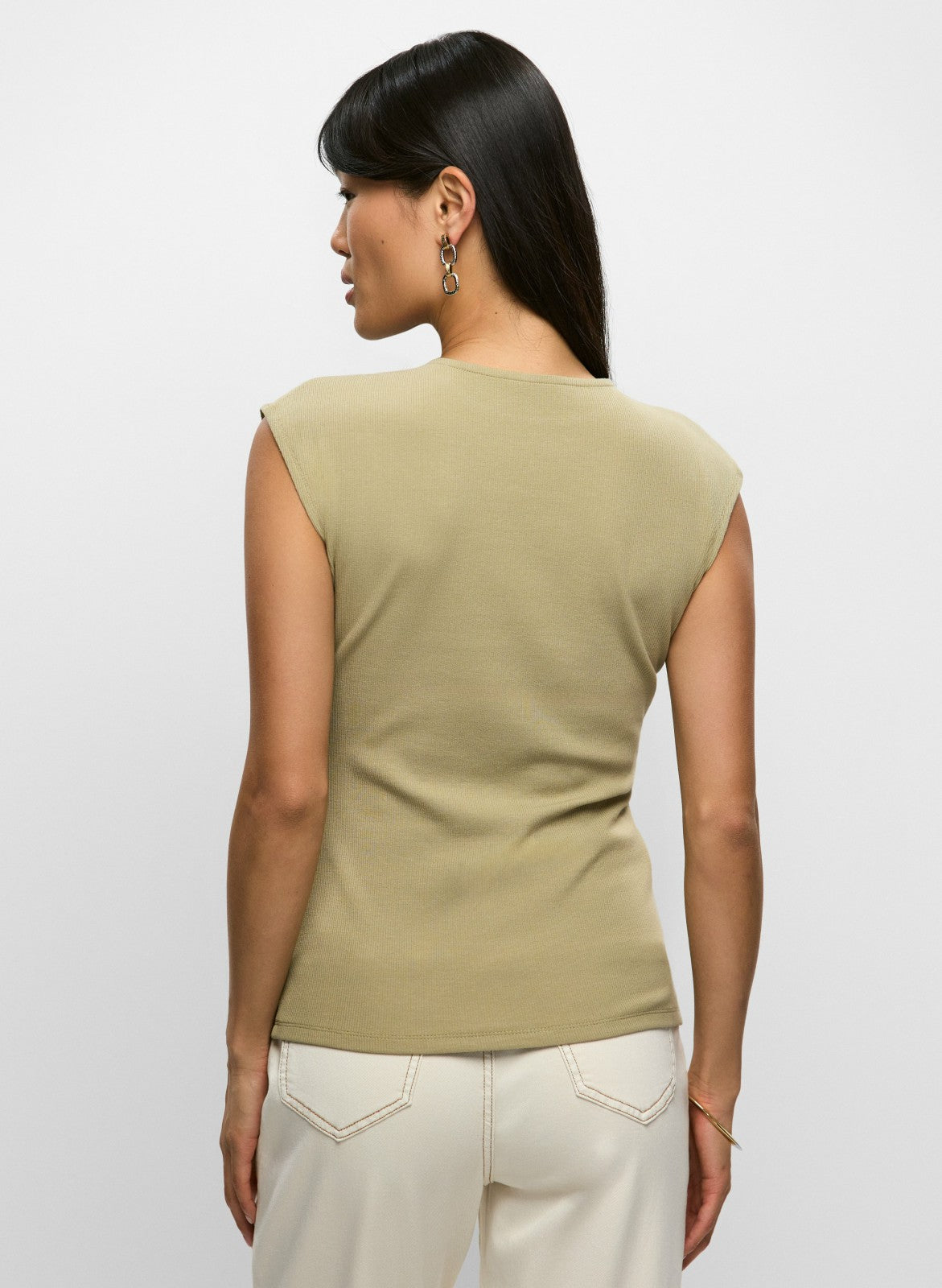 Women Crew Neck T-shirt Artichoke Green | Melanie Lyne