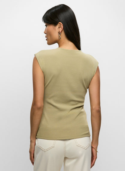 Women Crew Neck T-shirt Artichoke Green | Melanie Lyne