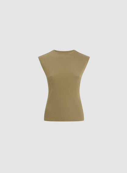 Women Crew Neck T-shirt Artichoke Green | Melanie Lyne