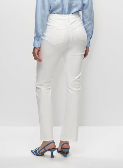 Women High-Rise Straight Leg Jeans White | Melanie Lyne