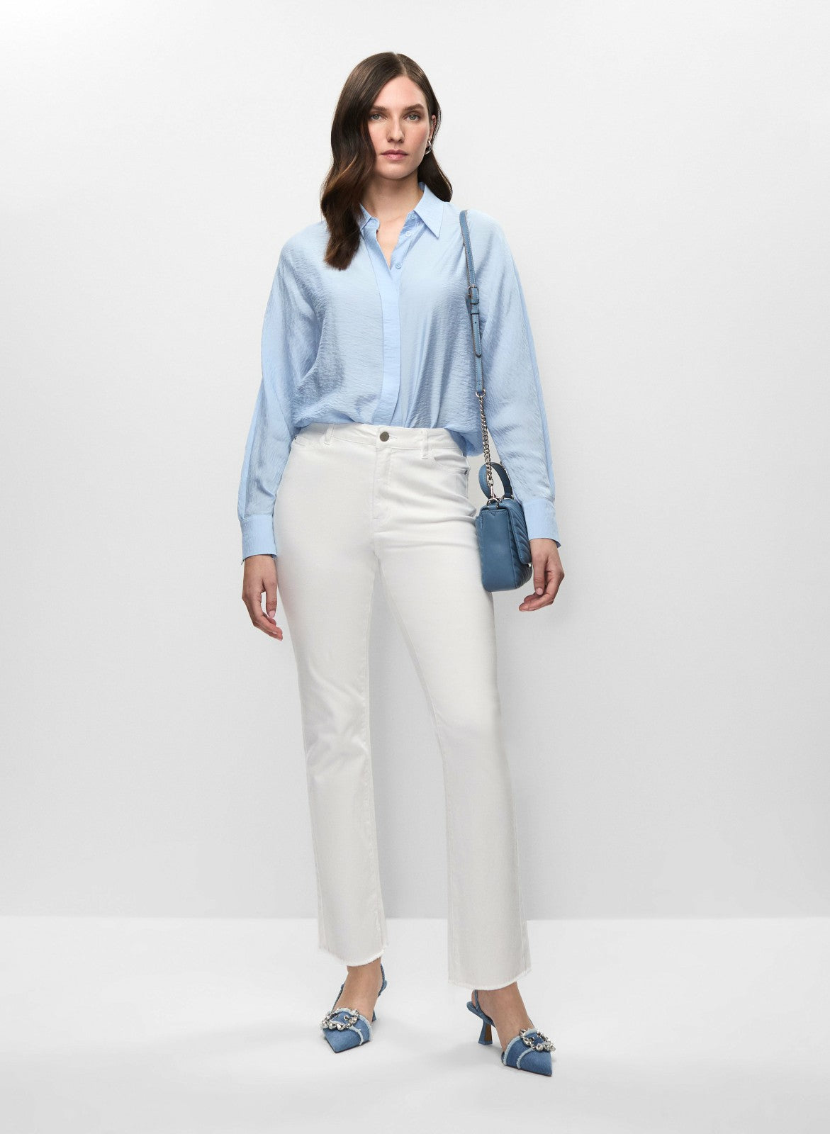 Women High-Rise Straight Leg Jeans White | Melanie Lyne