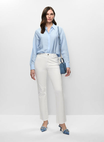 Women High-Rise Straight Leg Jeans White | Melanie Lyne