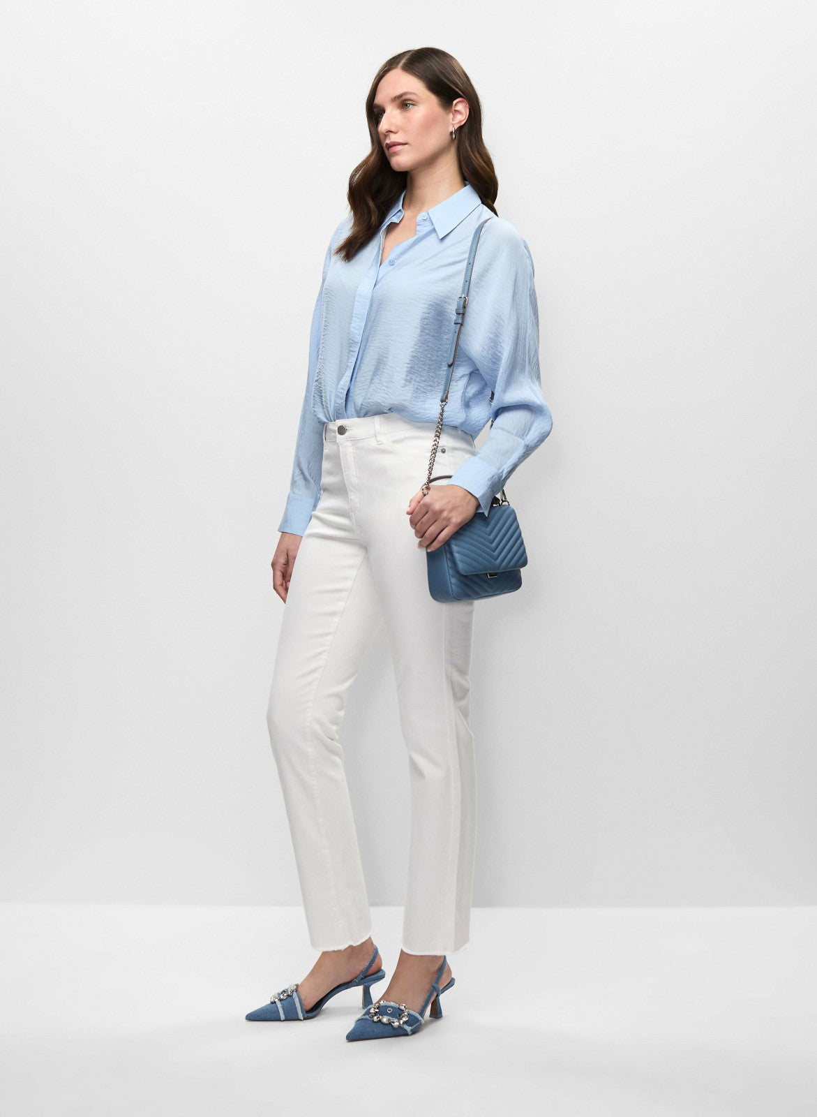 Women High-Rise Straight Leg Jeans White | Melanie Lyne
