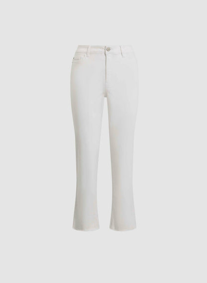 Women High-Rise Straight Leg Jeans White | Melanie Lyne