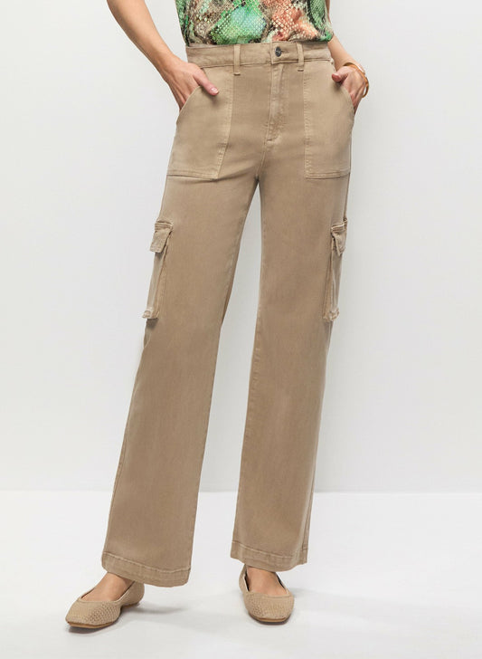 Women Wide Leg Cargo Jeans Light Chardonnay | Melanie Lyne