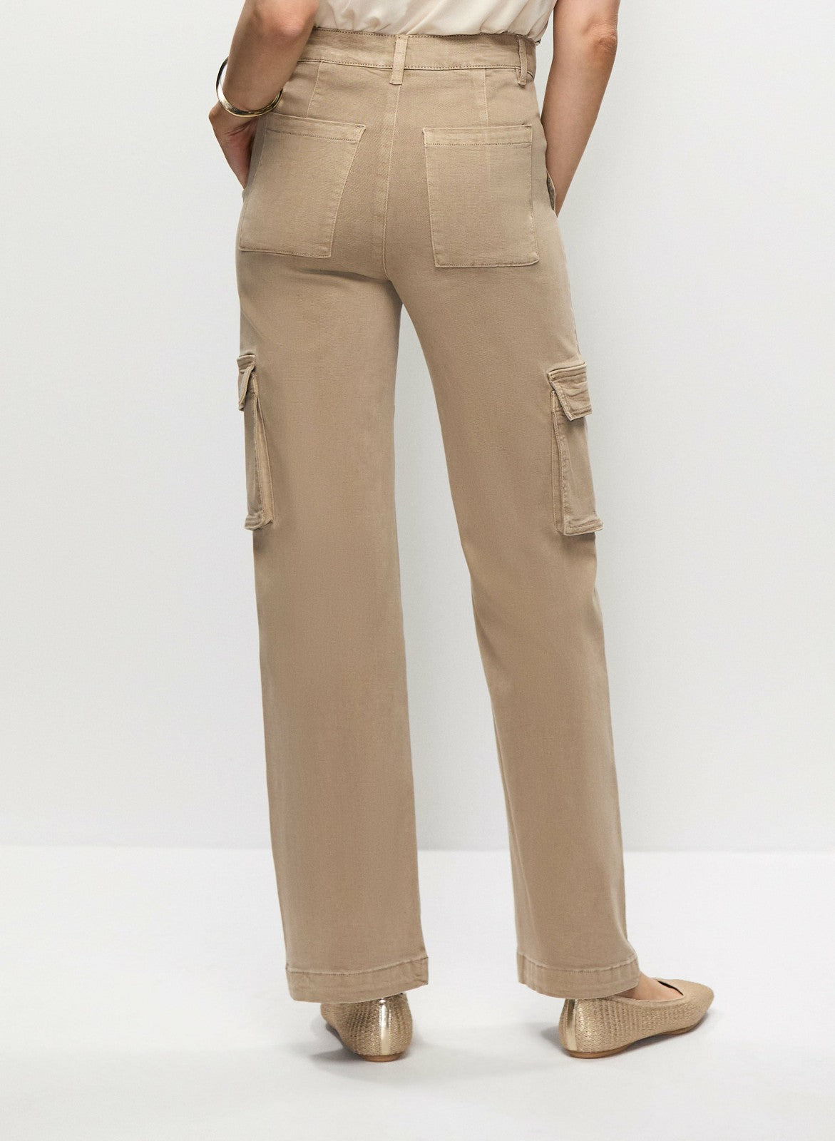Women Wide Leg Cargo Jeans Light Chardonnay | Melanie Lyne