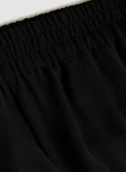 Women Wide Leg Pull-On Pants Black | Melanie Lyne